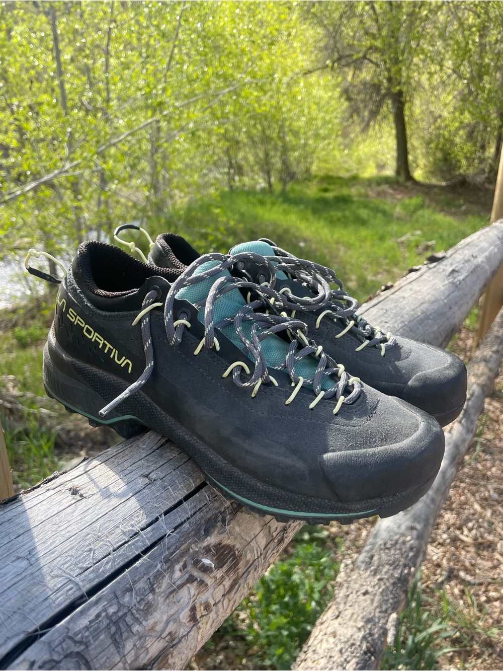 La Sportiva X4 Black and Teal Approach Shoes